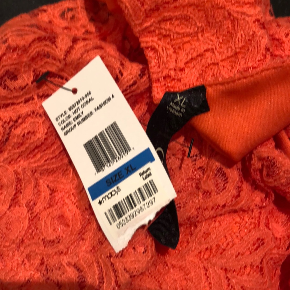Jessica Simpson off shoulder coral lace XL top - Picture 4 of 4